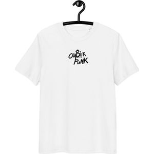 Bitcoin T-shirt - Cyber Punk - Unisex - 100% Biologisch Katoen - Wit - Maat S | Bitcoin cadeau| Bitcoin T-shirt| Bitcoin Shirt| Bitcoin Merch| Bitcoin Merchandise| Bitcoin Kleding| Crypto T-shirt