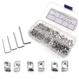180 STKS T-Slot Moeren M3 M4 M5 Koolstofstaal met 4 inbussleutel - Bevestigingsmoer kit voor 3D-printer