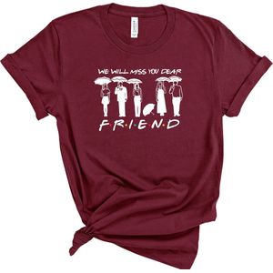 Lykke Friends Shirt | Herinnering aan Matthew Perry | Chandler Bing T-shirt| Maroon| Maat XL