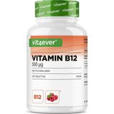Vitamine B12-Complex - 365 zuigtabletten - Premium: Beide actieve vormen + depotvorm + folaat (5-MTHF uit Quatrefolic®) - Veganistisch - Hooggedoseerden met frambozensmaak - Premium: Actieve Methylcobalamine - Hoge Dosis | Vit4ever