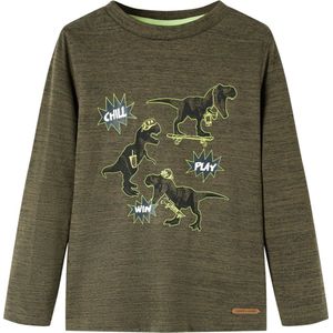 vidaXL-Kindershirt-met-lange-mouwen-dinosaurusprint-92-gemêleerd-kakikleurig
