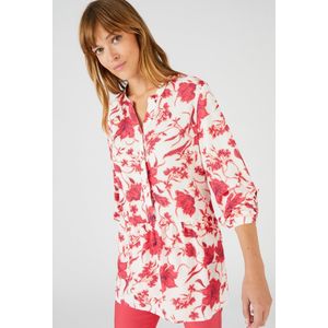Damart - Wijduitlopende tuniek in soepele stof met bloemenprint - Dames - Roze - 52