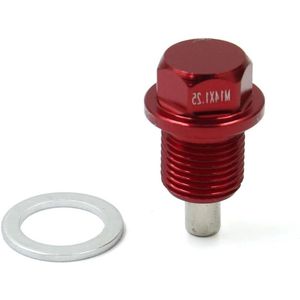 Eamber - Aluminiumlegering Magneet Motorolie Aftapschroef Auto M14 x 1,25 Rood