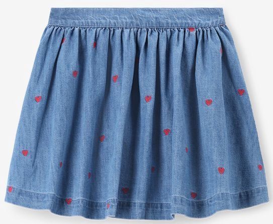 Sissy-Boy - Denim Rok - Blauw - Met Hartjes Embroidery