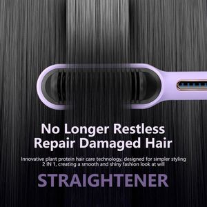 Paarse stijltang voor glad en glanzend haar