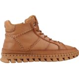 Carmela - 16270801-CAMEL - Leren Enkellaarsjes - Bruin - Plat - Ritssluiting