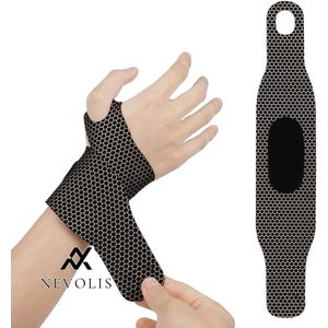 Nevolis Zachte Polsbrace Verstelbare Handsteun Riemen Ademende Polscompressie Spalk Polsbandje voor Hardlopen Tennissporten Zwart .
