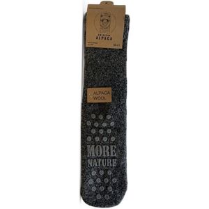 Alpaca-wollen sokken (Maat 36-41) - Anti Slip - Home-sokken - Grijs - Winter sokken - Dikke sokken - Warme sokken - American Alpaca - Vrouwen - 1 Paar