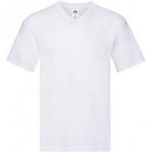 Fruit Of The Loom Heren Originele V-hals T-shirt (Wit)