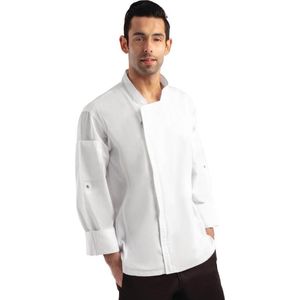 Chef Works Urban Hartford Koksbuis Wit | met Rits en Lange Mouw - Maat S