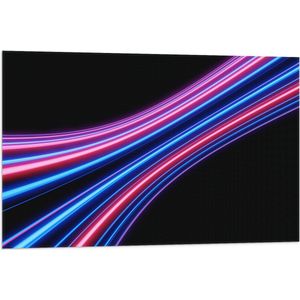 Vlag - Cirkelvormige Roze, Paarse en Blauwe Neon Strepen - 90x60 cm Foto op Polyester Vlag