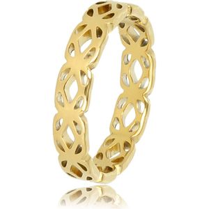 My Bendel Bloemen ring goudkleurig - Bloemen ring goudkleurig - Met luxe cadeauverpakking