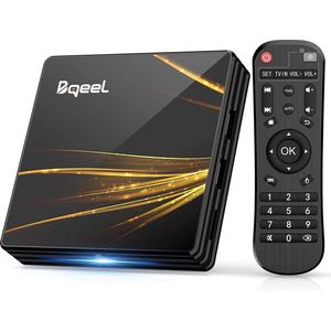 Bqeel TV Box Android 10.0 - 4GB RAM 64GB ROM - 4K UHD - WiFi 2.4G/5G - Zwart