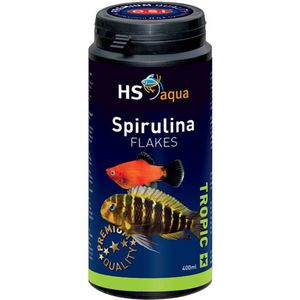 HS aqua Spirulina vlokken - Voer voor tropische aquariumvissen - 400 ml
