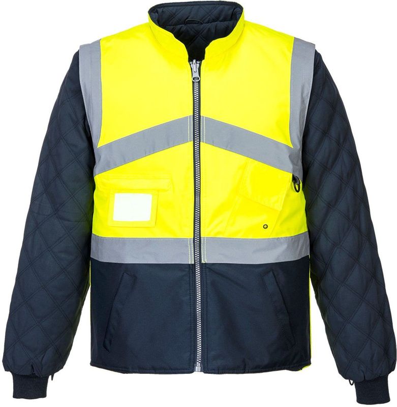 Portwest - S769 - Omkeerbaar Jack - Geel/Marine - Ademend - 2-in-1