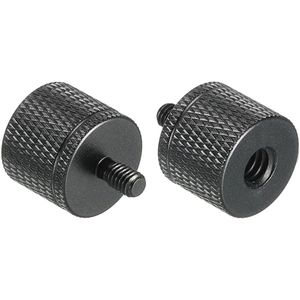 2 stuks microfoonstandaard adapter 1/4 bus x M4 stekker camera schroef zwart - Universeel en verstelbaar