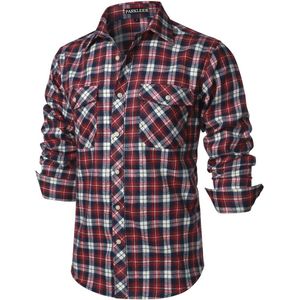 Casual Regular Fit Geruite Flanel Overhemden voor Heren