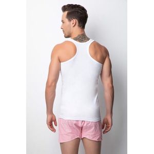 3 pack-Heren Halter Hemd Tanktop-100% Katoen-Sport Heren Singlet-Wit-maat M