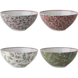 Laura Ashley Stockbridge Kommen set van 4 - Schaaltjes - Ø16 cm - Kerstservies - Geschenkdoos - Schaaltjes