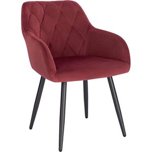 Rootz Velvet Eetkamerstoel - Ergonomische stoel - Comfortabele zit - Luxe fluwelen bekleding - Stevig metalen frame - 44 cm x 42,5 cm x 46,5 cm
