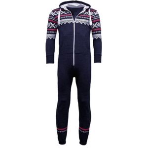 Navy Onesie - Huispak - Aztec - Onesie mannen - Onesie Vrouwen - Maat L