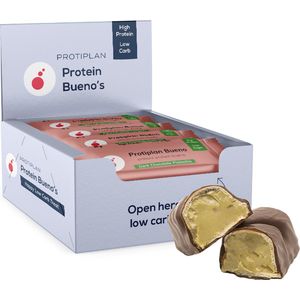 Protiplan | Bueno Pure Chocolade Pistache | 12 Stuks | 12 x 40 gram | Low carb snack | Eiwitrepen | Koolhydraatarme sportvoeding | Afslanken met Proteïne repen | Snel afvallen zonder hongergevoel!