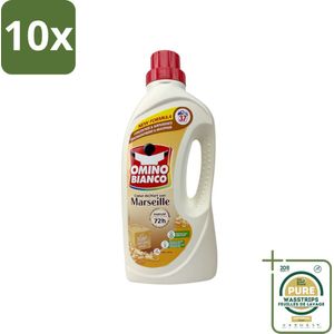 10 x Omino Bianco - Marseille - Wasmiddel - Natuurlijke Zeep - Witte & Gekleurde Was - 37 Wasbeurten - Grootverpakking - Marseille-zeep - Natuurlijke Zeep - Wasmiddel - Enzymen - Fris Geur