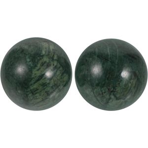Allecto plus - 2 Stuks Jade Bal Baoding voor Gezondheid en Stressverlichting - Oefenballen voor Handoefeningen en Massage - Groen 40 mm