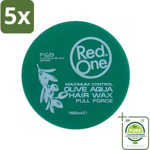 5 x Red One - Haarwax - Cobra Aqua - Maximale Controle - Voor Krachtige Hold & Glans - 150 ml - Grootverpakking - Haarwax - Stylingwax - Haarstyling - Haarproduct - Haarcontrole
