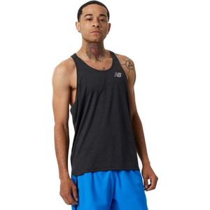 New Balance Impact Run Singlet Heren - sportshirts - zwart/wit - maat S