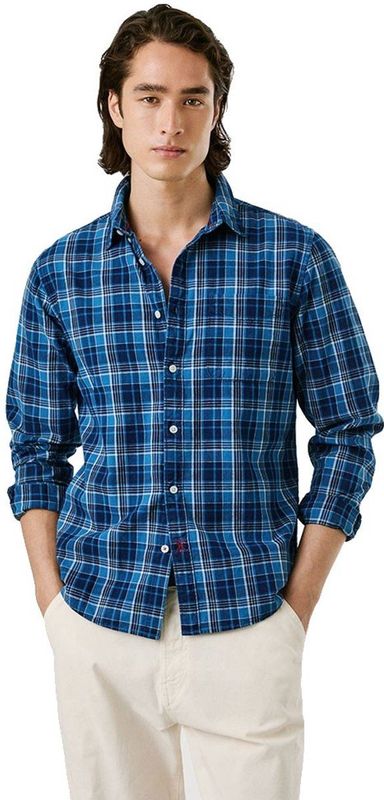 Pepe Jeans - PM3090823 - Blauw Shirt - Casual - Lange Mouwen - Katoen