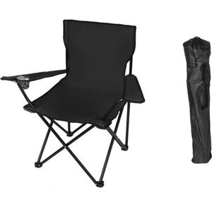 Campingstoel - Zwart - Vouwstoel - Vissersstoel - Viskrukje - Kampeerstoel - Klapstoel - Buiten - draaggewicht 100kg - Opvouwbare stoel