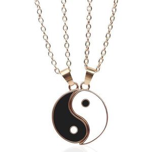 Yin & Yang Ketting Set voor Hem en Haar(goud kleurig) - Valentijn Cadeautje voor Stellen - Romantische Sieraden Set - Liefdes Cadeau