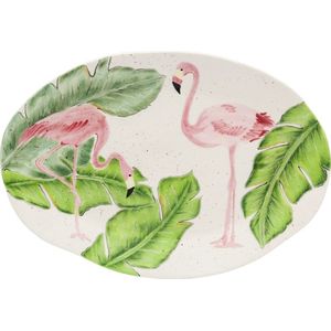 Kare Bord Flamingo Holidays Oval White 40cm