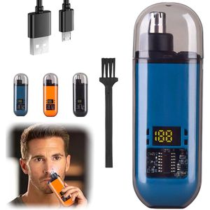 Precisie neustrimmer - Neustrimmer Basic - Wenkbrauw en Oorhaar trimmer - Neustrimmer mannen- Afspoelbare kop -Blauw