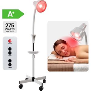 Resty® Infraroodlamp – 275W - Red Light Therapy - Warmte lamp - Timer - Extra Stevige Voet - Enkele Kop