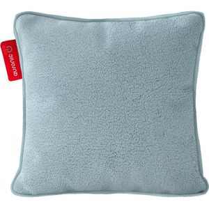 Auronic Warmtekussen - Sherpa Fleece - 45x45 - Draadloos - Oplaadbaar - Elektrisch kussen - Infrarood - Blauw/Grijs