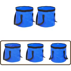 vidaXL Inklapbare Emmers 20L - Set van 2 - Blauw Inklapbare Emmer - Inklapbare Emmers - Emmer - Fruitmand