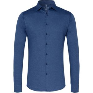 Desoto - Overhemd Print Blauw - Heren - Maat S - Slim-fit