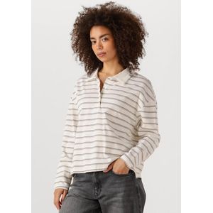 My Essential Wardrobe - Annamw LS Polo Blouse - Wit - Dames