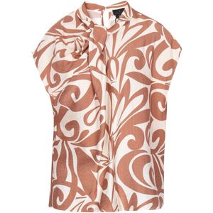 DreiMaster - Blouse - Met Strikceintuur - Kapmouwen - Bloemenprint