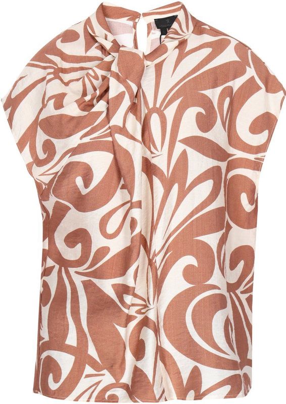 DreiMaster - Blouse - Met Strikceintuur - Kapmouwen - Bloemenprint