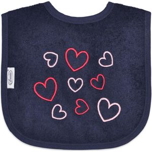 Funnies Slabber Hartjes Junior 40 Cm Katoen Donkerblauw