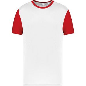 Tweekleurig herenshirt jersey met korte mouwen 'Proact' White/Red - S