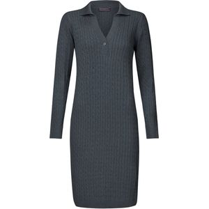 Gebreide Jurk - Effen - Polokraag - Lange Mouw - Knielengte - Normale Pasvorm