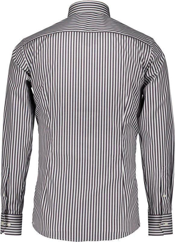 Eton - Overhemd - Zwart - Signature Twill - Heren - Gestreept - Eigentijdse Pasvorm