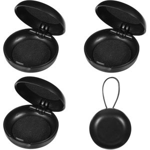 4-delige set: oordopjestas, doosje, oordopjesdoos, draagbare opbergdoos, universele tas voor in-ear oordopjes, ronde opbergdoos (zwart)