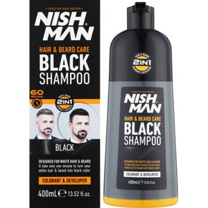 Nish Man Hair & Beard Care Black Shampoo - 400ml