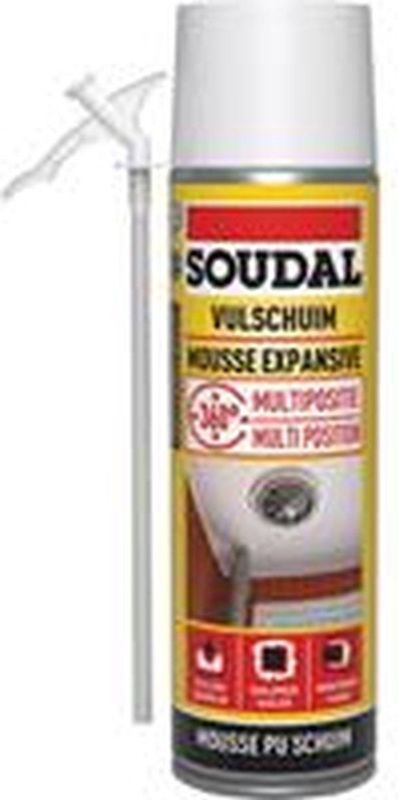 Soudal - Vulschuim - 500ml - Multipositievulschuim - Polyurethaan