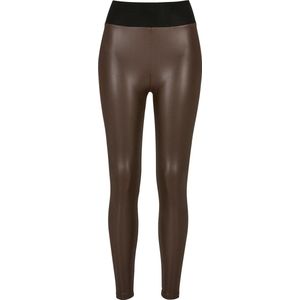 Populair - Nieuw - Dames - Vrouwen - Streetwear - Urban - Modern - Ladies Faux Leather High Waist Leggings bruin